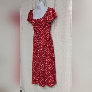 Shein Red Floral Women's Dress. S